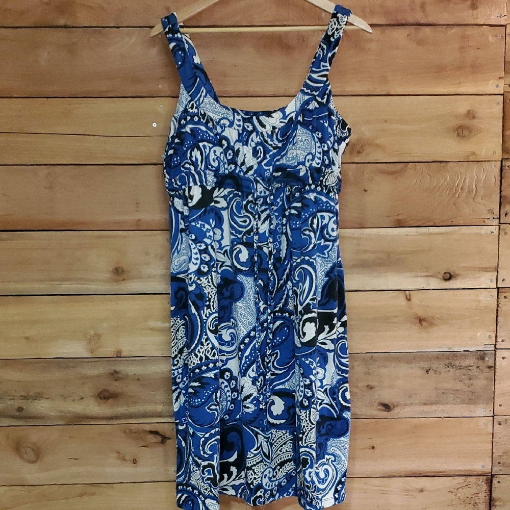 Faded Glory Blue and Black High Low Dress